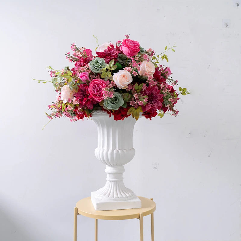 Bola Floral Rosa e Branca – Centro de Mesa para Casamento e Eventos