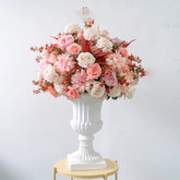 Bola Floral Rosa e Branca – Centro de Mesa para Casamento e Eventos