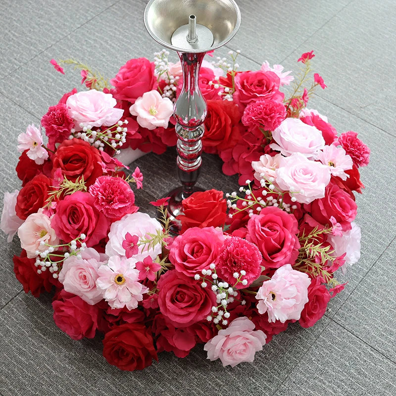Bola Floral Rosa e Branca – Centro de Mesa para Casamento e Eventos