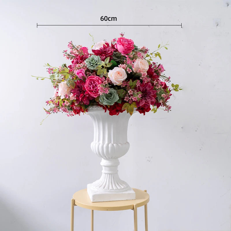 Bola Floral Rosa e Branca – Centro de Mesa para Casamento e Eventos
