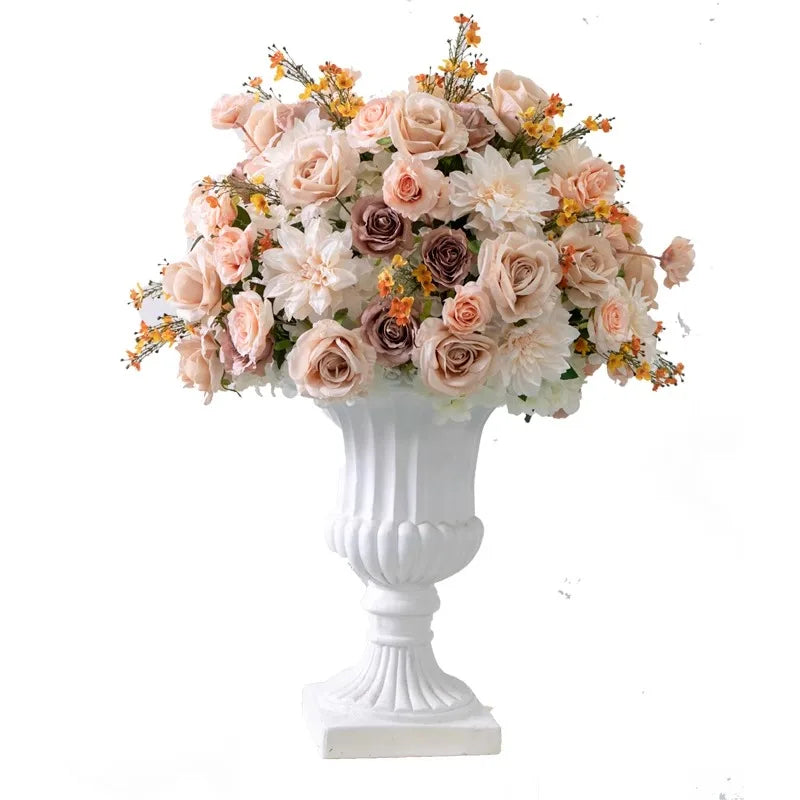 Bola Floral Rosa e Branca – Centro de Mesa para Casamento e Eventos