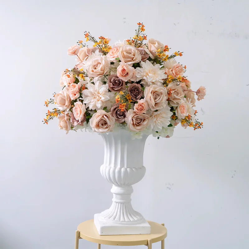 Bola Floral Rosa e Branca – Centro de Mesa para Casamento e Eventos