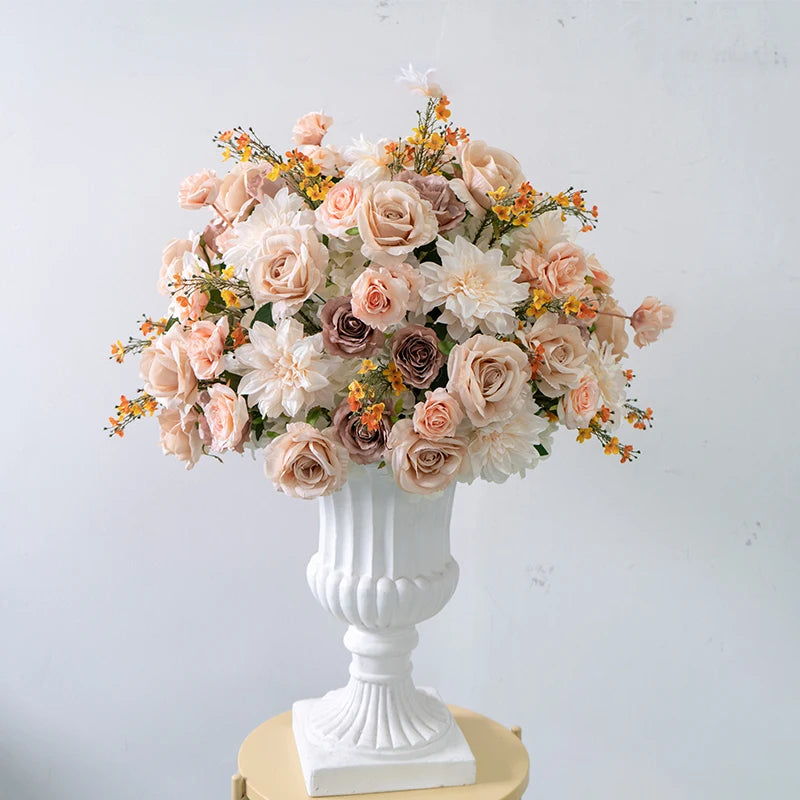 Bola Floral Rosa e Branca – Centro de Mesa para Casamento e Eventos