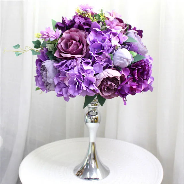 Bola Floral de Rosas, Hortênsias e Peônias – Centro de Mesa para Casamento e Festas