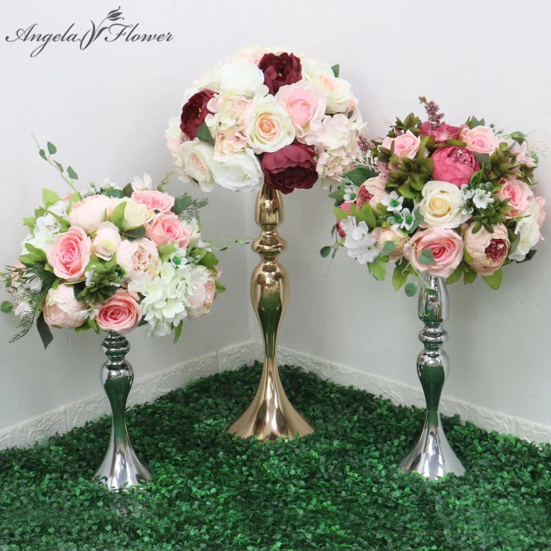 Bola Floral de Rosas, Hortênsias e Peônias – Centro de Mesa para Casamento e Festas