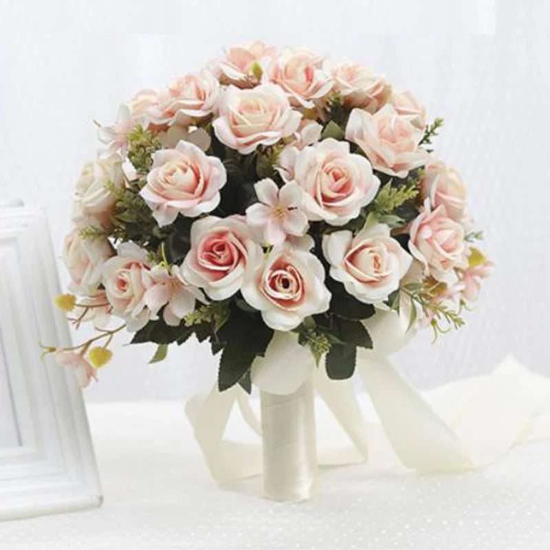 Buquê de Rosas Roxa e Branca – Acessório para Noiva e Casamento