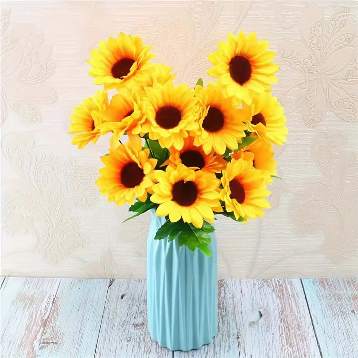 Girassóis com Folhagem – Decoração para Jardim e Interior