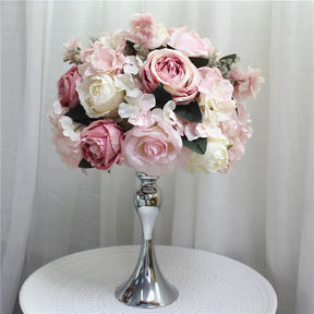 Bola Floral de Rosas, Hortênsias e Peônias – Centro de Mesa para Casamento e Festas