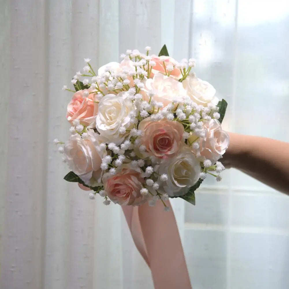 Buquê de Rosas de Seda – Acessório para Noiva e Casamento ao Ar Livre