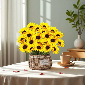 Girassóis com Folhagem – Decoração para Jardim e Interior