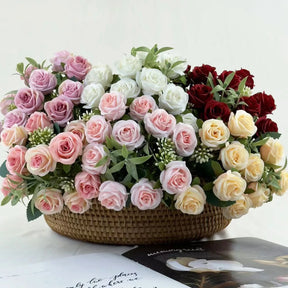 Mini Rosas de Seda – Decoração para Casamento, Mesa e Festa
