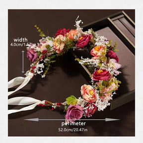 Tiara Floral Boêmia Elegance – Coroa de Flores para Casamento e Festas