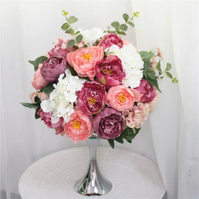 Bola Floral de Rosas, Hortênsias e Peônias – Centro de Mesa para Casamento e Festas