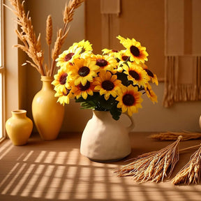 Girassóis com Folhagem – Decoração para Jardim e Interior