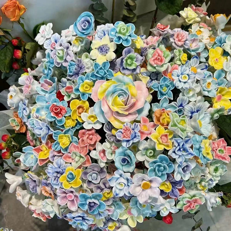 Flores Cerâmicas de Jingdezhen – Decoração Criativa para Casa e Presente