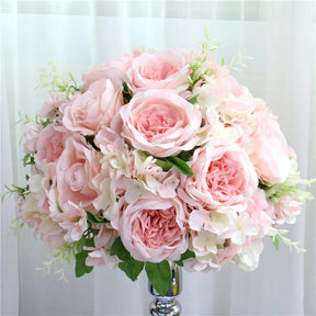 Bola Floral de Rosas, Hortênsias e Peônias – Centro de Mesa para Casamento e Festas