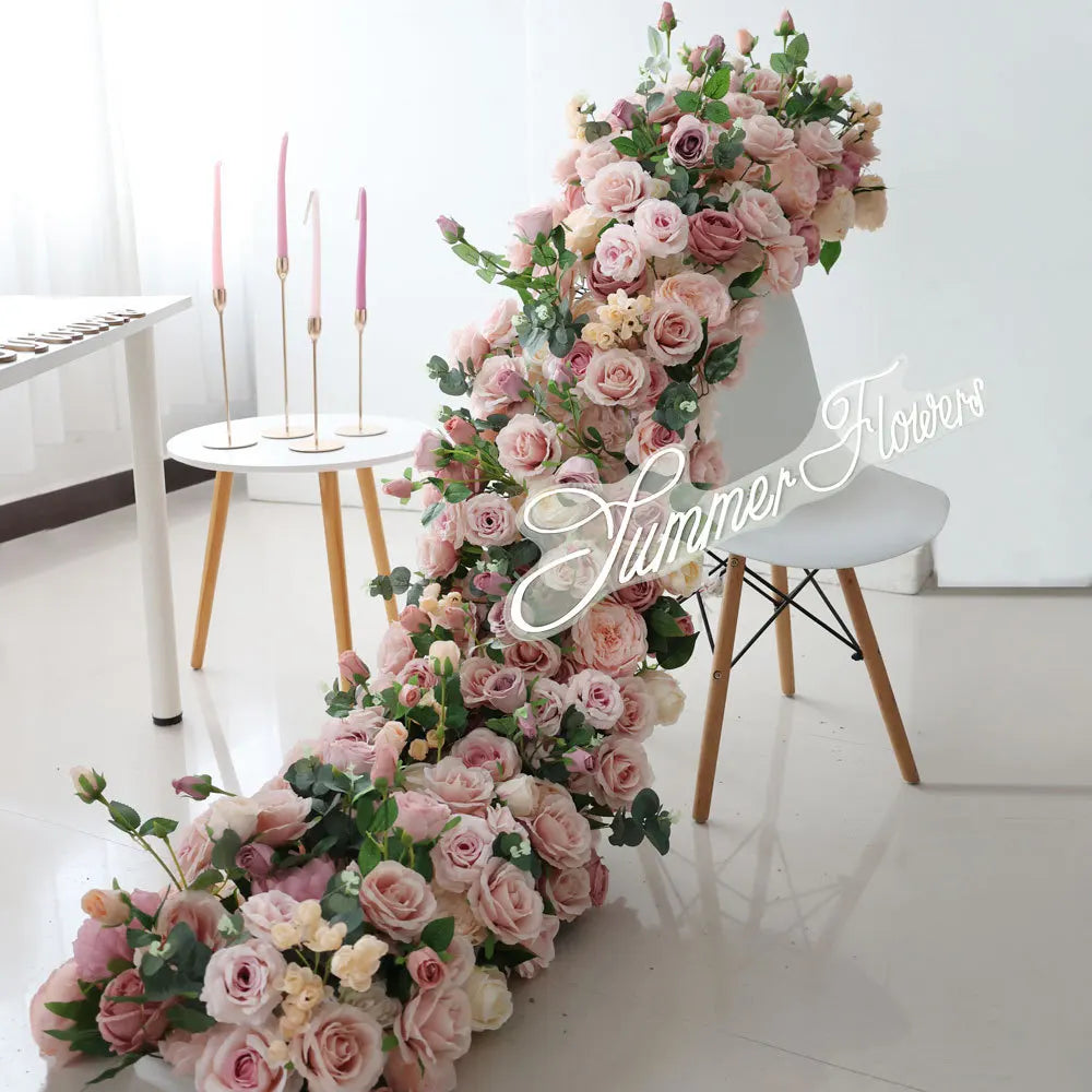 Caminho de Rosas e Peônias – Centro de Mesa e Decoração para Casamento e Festas