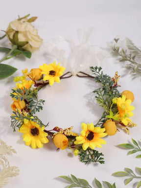 Tiara Floral Boêmia Resort – Coroa de Flores para Casamento e Festas