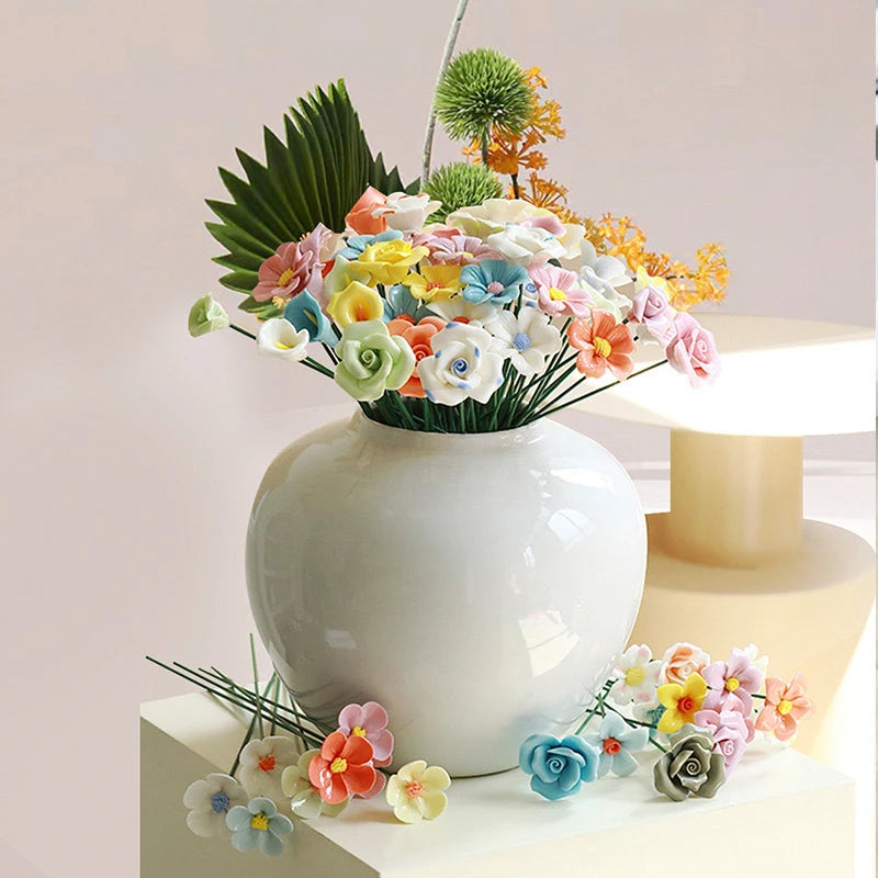 Flores Cerâmicas de Jingdezhen – Decoração Criativa para Casa e Presente