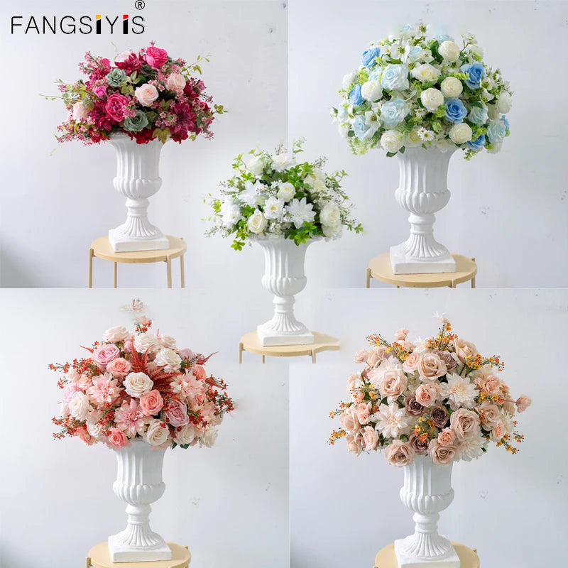 Bola Floral Rosa e Branca – Centro de Mesa para Casamento e Eventos
